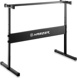 Hamzer Heavy Duty, H Style Piano Keyboard Stand - Height Adjustable w/Non Slip Caps for Digital Electronic Piano, Black