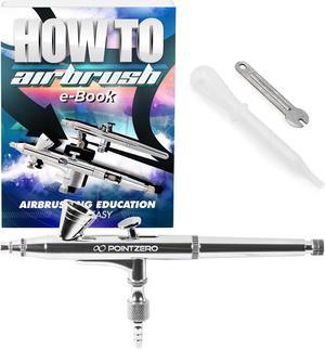 Pointzero Airbrush Cake Decorating Kit - Airbrushing Set Includes Air Compressor, Hose, Gravity Feed Dual-Action Airbrush, Set of 8 Food Colors