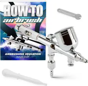PointZero Dual-Action 9cc Gravity-Feed Airbrush Set w/ MAC Valve - .2mm Nozzle