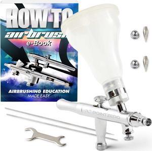 PointZero Dual-Action 4-Color Changing Airbrush Set w/ MAC Valve - 3 Tip Set (.3mm .5mm .8mm)