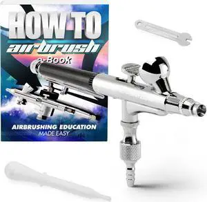 PointZero Dual-Action 2cc Gravity-Feed Airbrush Set with .2mm Nozzle