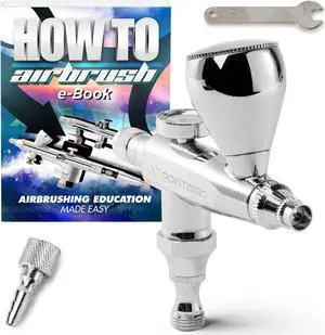 PointZero Single Action 7cc Gravity-Feed (Stubby) Airbrush Set - .3mm Nozzle