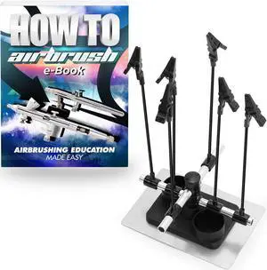 PointZero Airbrush Hobby Model Part Holder - Six Alligator Clip Stand