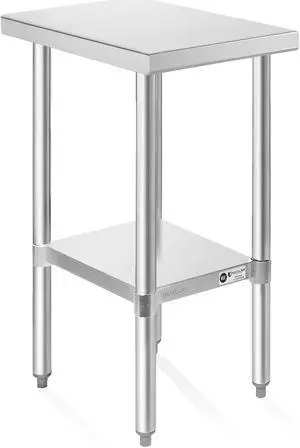 KUTLER Stainless Steel Table 24 x 12 Inches, NSF Heavy Duty Commercial Kitchen Prep and Work Table with Undershelf for Restaurant, Hotel, Home