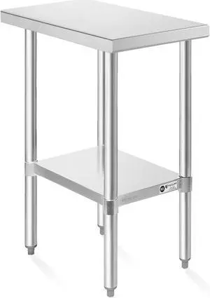 KUTLER Stainless Steel Table 30 x 12 Inches, NSF Heavy Duty Commercial Kitchen Prep and Work Table with Undershelf for Restaurant, Hotel, Home