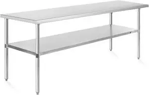 KUTLER Stainless Steel Table 30 x 72 Inches, NSF Heavy Duty Commercial Kitchen Prep and Work Table with Undershelf for Restaurant, Hotel, Home