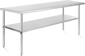 KUTLER Stainless Steel Table 30 x 60 Inches, NSF Heavy Duty Commercial Kitchen Prep and Work Table with Undershelf for Restaurant, Hotel, Home