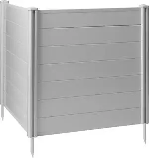 Casafield 42" x 42" Privacy Screen - Outdoor Vinyl Fence Panel Enclosure for AC / Trash Bins / Pool Equipment - Gray