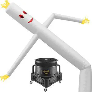 Cloud 9 Inflatable Wacky Waving Tube Man with Blower, White 20 ft Dancing Air Puppet with Flailing Arms