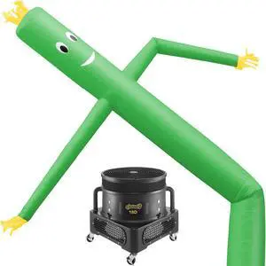 Cloud 9 Inflatable Wacky Waving Tube Man with Blower, Green 20 ft Dancing Air Puppet with Flailing Arms