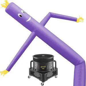 Cloud 9 Inflatable Wacky Waving Tube Man with Blower, Purple 20 ft Dancing Air Puppet with Flailing Arms