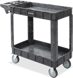 Dryser Utility Service Cart with Wheels, 40" x 17" Heavy Duty 550 lb. Capacity with Shelves - 2 Tier Rolling Cart with Two 5" Swivel Casters for Warehouse, Garage, Cleaning