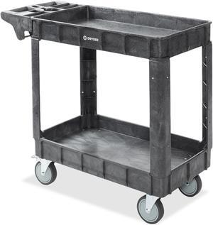 Dryser Utility Cart with Wheels, 40" x 17" Heavy Duty 550 lb. Capacity with Shelves - 2 Tier Rolling Cart with Four 5" Swivel Casters for Warehouse, Garage, Cleaning