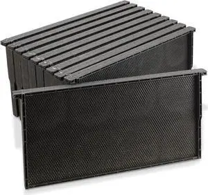 Honey Keeper  9" Black Plastic Beeswax Coated Bee Frame and Foundation Body, 10 Pack