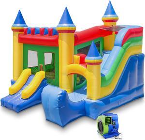 Cloud 9 Commercial Grade Castle Bounce House with Slide and Blower - 100% PVC 16' x 17' Inflatable Bouncer