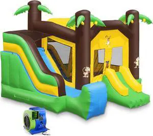 Cloud 9 Commercial Grade Jungle Bounce House 100% PVC with Blower and Slide Cloud 9 Commercial Grade Jungle Bounce House 100% PVC with Blower and Slide