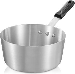 GRIDMANN 2.75-Quart Tapered Aluminum Sauce Pan with Silicone Handle, NSF Listed Heavy Duty Professional Cookware