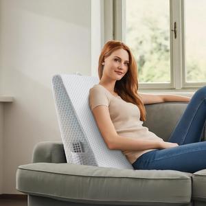 Made Medical Bed Wedge Pillow - 8" Leg Elevation Body Positioner with Memory Foam for Legs, Knee, Ankle, Lower Back Support, Acid Reflux - White Cover