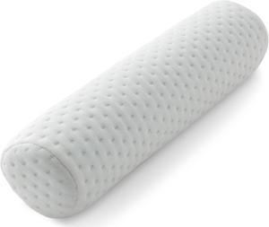 Made Medical Cervical Neck Roll Memory Foam Pillow Round Support for Neck Legs Back and Spine During Sleep  White Cover  4 x 17