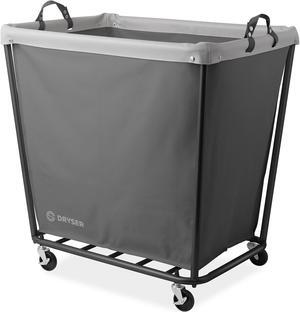 Dryser X-Large Commercial Heavy-Duty Rolling Laundry Hamper, Steel Frame Cart on Wheels with Removable Canvas Bin for Hotel or Home - Gray