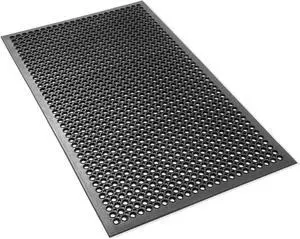 GRIDMANN Rubber Floor Mat, 36" x 60" Anti-Fatigue Drainage Mat, Non-Slip and Grease Resistant for Restaurants, Commercial Kitchens, Bar Floors, Black