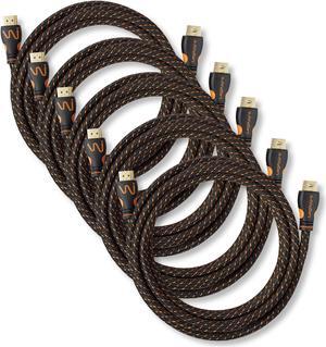 LegitWire 10 ft 4K High Speed HDMI Cables, 5 Pack - 18Gbps HDMI 2.0 (4K @ 60hz HDR UHD 4:4:4 Chroma) - Ethernet - Locking Head - Deep Color Ultra HD with ARC, 3D, HDCP 2.2, 28AWG, Gold Plated