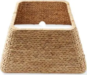 Casafield 22-Inch Christmas Tree Collar, Water Hyacinth Woven Tree Square Base Cover with Cord Cut Out, Natural