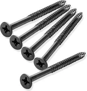 Cauldham Black Wood Screws #9 x 2-1/4 Inch for Door Hinges - 25 pack