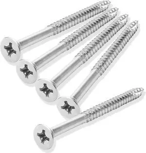 Cauldham Chrome Wood Screws #9 x 2-1/4 Inch for Door Hinges - 25 pack