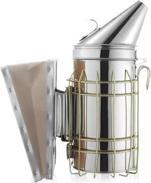 Honey Keeper Bee Hive Smoker Stainless Steel with Heat Shield Beekeeping Beehive Equipment