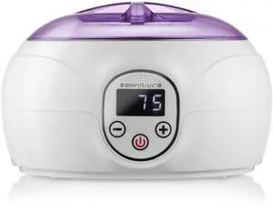 Saloniture Professional Wax Warmer Machine for Hair Removal with Digital Display for Home, Spa, or Salon - Purple Lid