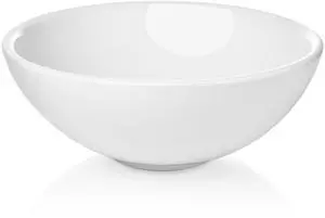 Miligoré 16" Round White Ceramic Vessel Sink - Modern Above Counter Bathroom Vanity Bowl