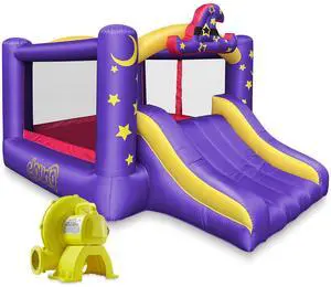 Cloud 9 Inflatable Bounce House and Blower, Wizard Theme Bouncer for Kids with Slide and Jumping Area
