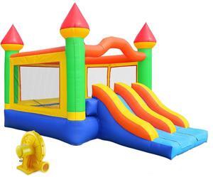 Inflatable HQ Commercial Grade Mega Double Slide Castle Bounce House 100% PVC and Blower