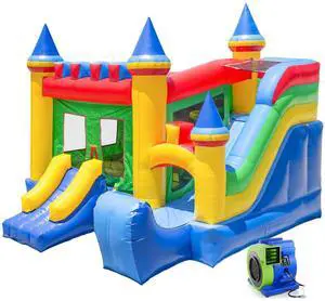 Inflatable HQ Commercial Grade Bouncing Castle Kingdom Bounce House 100% PVC with Blower and Slide