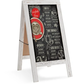 Casafield A-Frame Chalkboard Sign, 40 x 20 Whitewash Wooden Double-Sided Magnetic Easel Menu Board for Restaurants, Cafes, Sidewalks, Weddings Casafield A-Frame Chalkboard Sign, 40 x 20 Whitewash Wooden Double-Sided Magnetic Easel Menu Board for Restaurants, Cafes, Sidewalks, Weddings