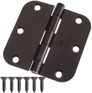 Cauldham (24 Pack) Heavy-Duty 3-1/2" Interior Door Hinges with 5/8" Radius Corners - Oil Rubbed Bronze