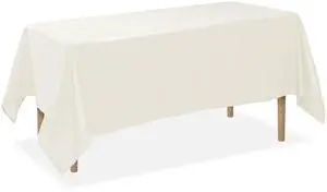 Lann's Linens 5 Pack 60 x 126 Inch Rectangular Tablecloth, Washable Polyester Fabric Table Cloth for Dining Tables, Restaurants, Weddings - Ivory Lann's Linens 5 Pack 60 x 126 Inch Rectangular Tablecloth, Washable Polyester Fabric Table Cloth for Dining Tables, Restaurants, Weddings - Ivory