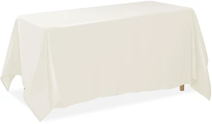 Lann's Linens 5 Pack 90 x 132 Inch Rectangular Tablecloth, Washable Polyester Fabric Table Cloth for Dining Tables, Restaurants, Weddings - Ivory Lann's Linens 5 Pack 90 x 132 Inch Rectangular Tablecloth, Washable Polyester Fabric Table Cloth for Dining Tables, Restaurants, Weddings - Ivory