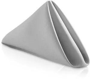 Lann's Linens Set of 12 Cloth Dinner Napkins, 17-inch Polyester Napkins, Washable and Reusable Fabric for Weddings, Hotels, Restaurants - Silver Gray Lann's Linens Set of 12 Cloth Dinner Napkins, 17-inch Polyester Napkins, Washable and Reusable Fabric for Weddings, Hotels, Restaurants - Silver Gray