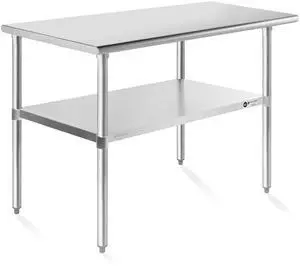KUTLER Stainless Steel Table 24" x 48", NSF Commercial Kitchen Prep and Work Table with Undershelf KUTLER Stainless Steel Table 24" x 48", NSF Commercial Kitchen Prep and Work Table with Undershelf