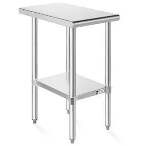 KUTLER Stainless Steel Table 30" x 12", NSF Commercial Kitchen Prep and Work Table with Undershelf KUTLER Stainless Steel Table 30" x 12", NSF Commercial Kitchen Prep and Work Table with Undershelf