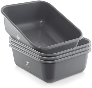 Jubilee 4-Pk Plastic Storage Bin, 11L Gray Heavy Duty Commercial Busser Utility Tub Jubilee 4-Pk Plastic Storage Bin, 11L Gray Heavy Duty Commercial Busser Utility Tub