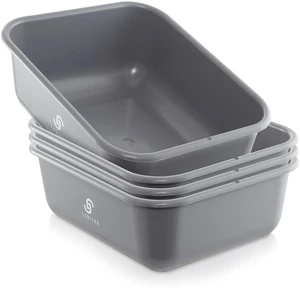 Jubilee 4-Pk Plastic Storage Bin, 11L Gray Heavy Duty Commercial Busser Utility Tub Jubilee 4-Pk Plastic Storage Bin, 11L Gray Heavy Duty Commercial Busser Utility Tub