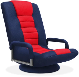 Casafield Swivel Gaming Floor Chair for TV, Playing Video Games with Armrest and 6 Position Adjustable Backrest - Blue/Red Casafield Swivel Gaming Floor Chair for TV, Playing Video Games with Armrest and 6 Position Adjustable Backrest - Blue/Red