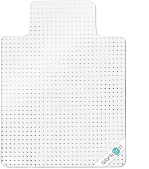 WorkOnIt Office Chair Mat for Low Pile Carpet with Lip, 48" x 36" Clear Desk Chair Floor Mat for Home and Office
