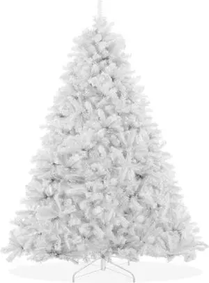 Casafield 4.5FT White Spruce Artificial Holiday Christmas Tree with Sturdy Metal Stand