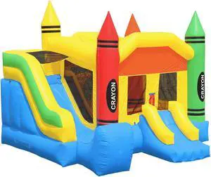 Inflatable HQ Commercial Grade Crayon Castle Bounce House 100% PVC with Blower and Slide Inflatable HQ Commercial Grade Crayon Castle Bounce House 100% PVC with Blower and Slide