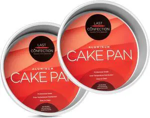 Last Confection 2-Piece Cake Pan Set - 8" x 2" Round Aluminum Pans