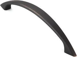 Cauldham 5 Pack Solid Kitchen Cabinet Arch Pulls Handles (5" Hole Centers) - Curved Drawer/Door Hardware - Style M243 - Oil Rubbed Bronze
